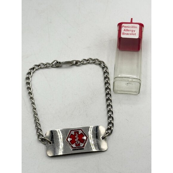 Vintage penicillin allergy medical id bracelet - Picture 2 of 5